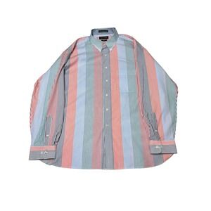 Paul‎ Fredrick XXL Classic Fit Striped Dress Shirt Mens Button Up Cotton